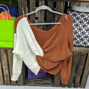 Cross back sweater